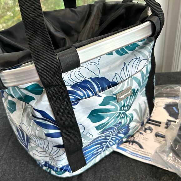 Raymace Floral Bike Handlebar Basket – Foldable Tote with Mounting Kit, New - Picture 8 of 10